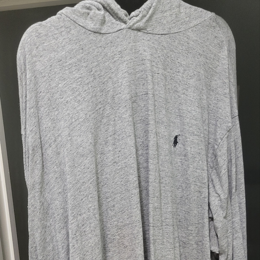 Gray Long-Sleeve Shirt Hoodie Polo Ralph Lauren EUC Size 4xlt